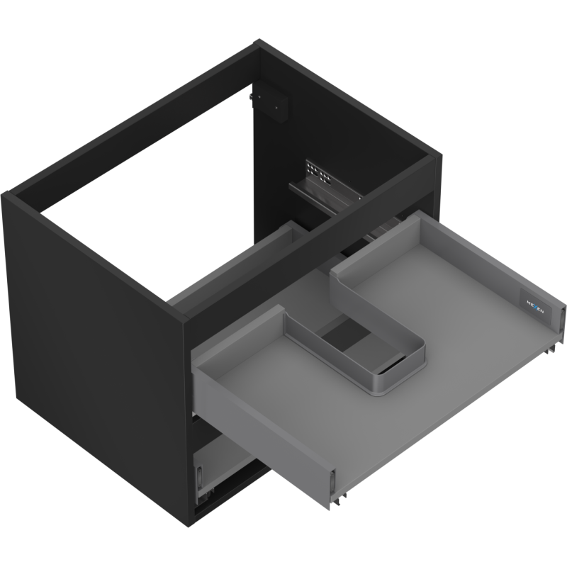 Mexen Box-A caisson de meuble sous-lavabo 60 cm, 2 tiroirs, noir mat - 91AX0-0600-470-2-71