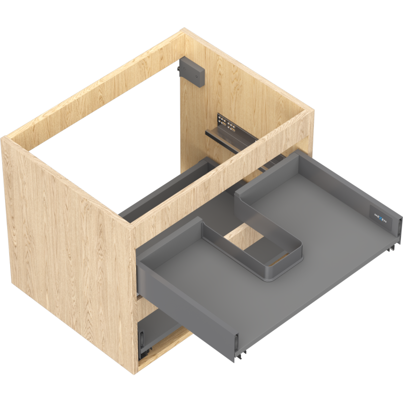 Mexen Box-A corps de meuble sous-vasque 60 cm, 2 tiroirs, chêne - 91AX0-0600-470-2-81