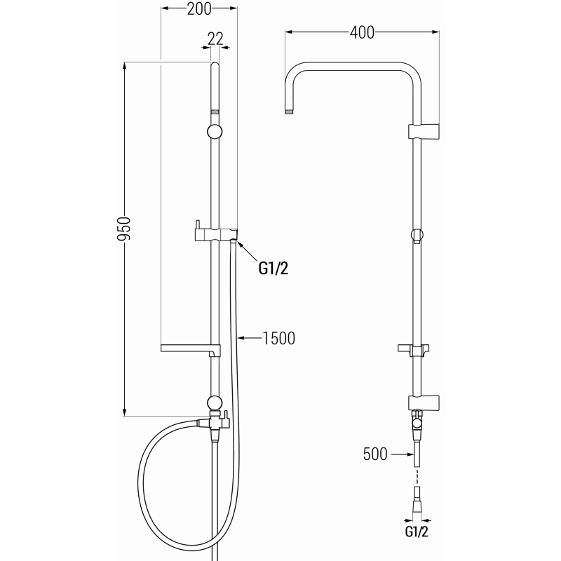 Mexen X colonne de douche, graphite - 7939199-66