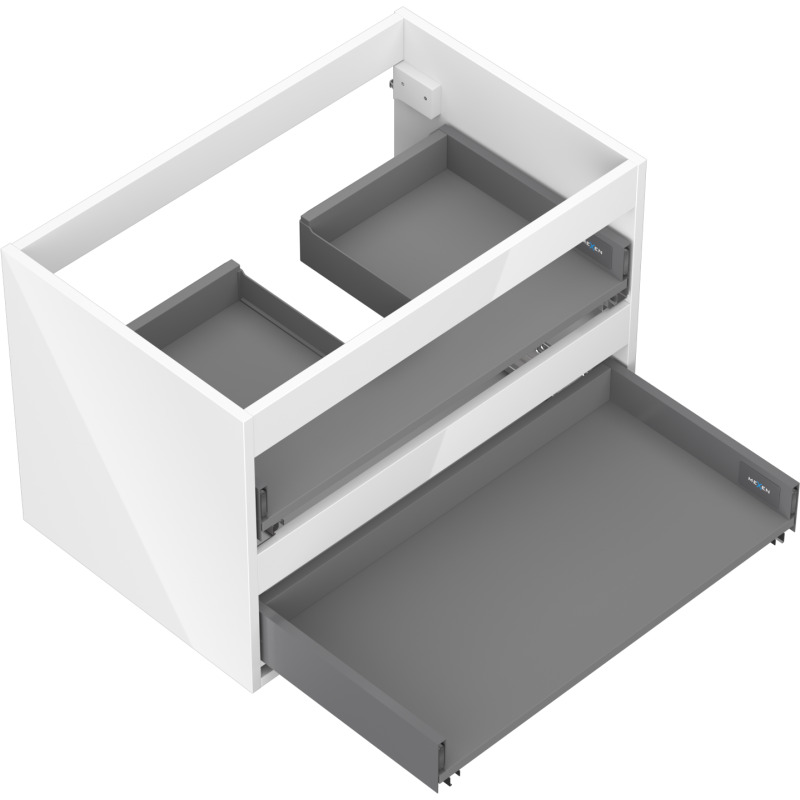 Mexen Box-A corps de meuble sous-lavabo 70 cm, 2 tiroirs, blanc brillant - 91AX0-0700-470-2-00