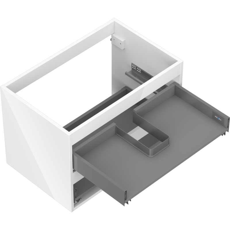 Mexen Box-A corps de meuble sous-lavabo 70 cm, 2 tiroirs, blanc brillant - 91AX0-0700-470-2-00
