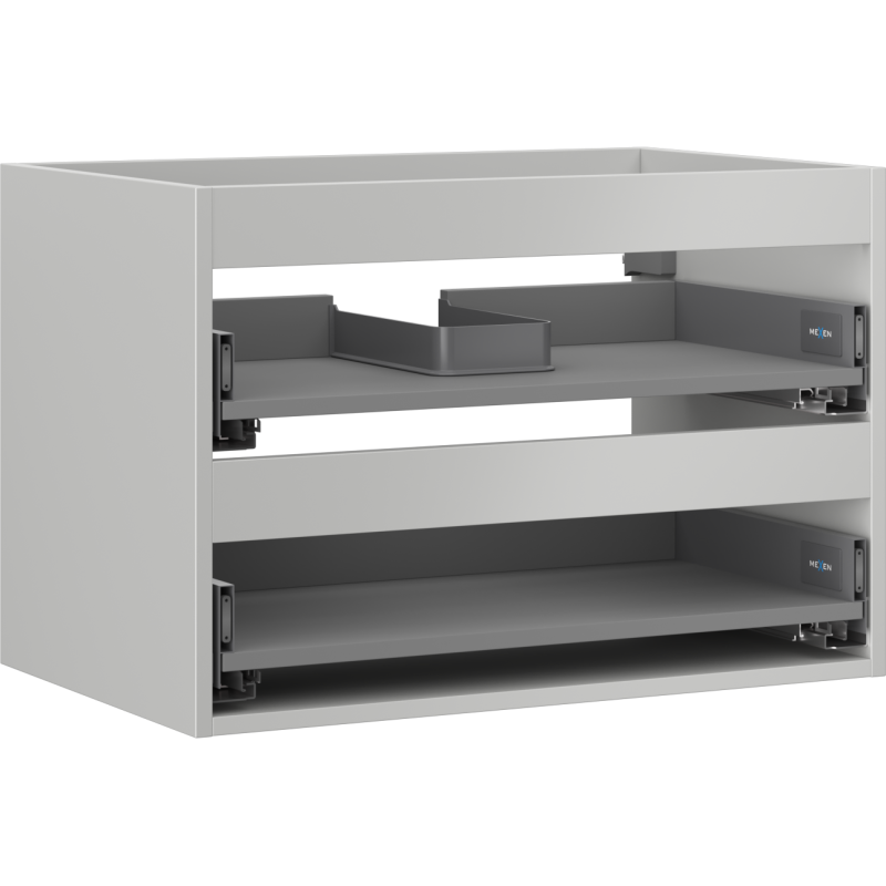 Mexen Box-A corps de meuble sous-lavabo 70 cm, 2 tiroirs, gris mat - 91AX0-0700-470-2-62