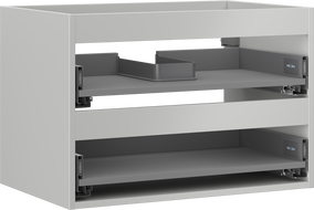 Mexen Box-A corps de meuble sous-lavabo 70 cm, 2 tiroirs, gris mat - 91AX0-0700-470-2-62
