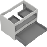Mexen Box-A corps de meuble sous-lavabo 70 cm, 2 tiroirs, gris mat - 91AX0-0700-470-2-62