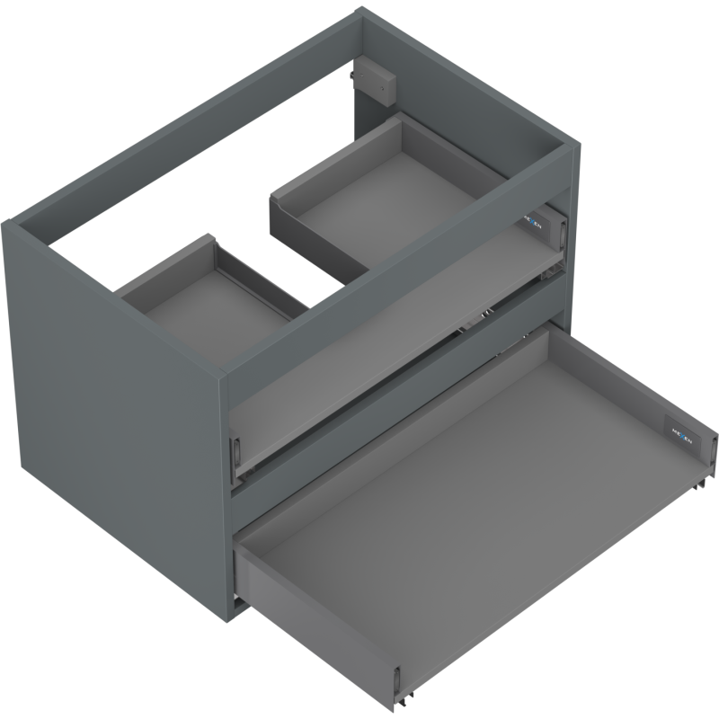 Mexen Box-A corps de meuble sous-lavabo 70 cm, 2 tiroirs, graphite mat - 91AX0-0700-470-2-66