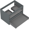 Mexen Box-A corpus d'armoire de salle de bain 70 cm, 2 tiroirs, graphite mat - 91AX0-0700-470-2-66