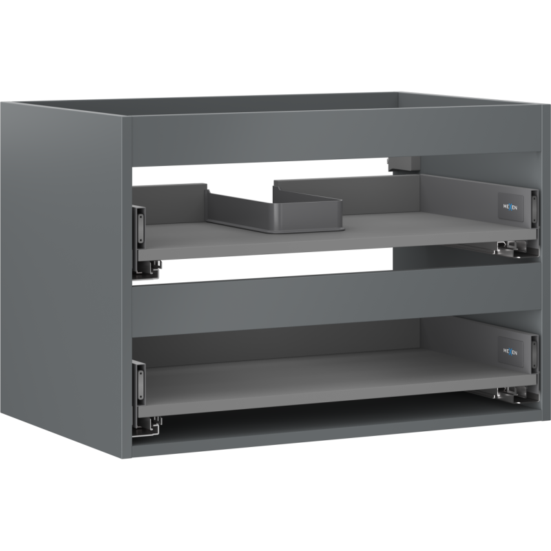 Mexen Box-A corpus d'armoire de salle de bain 70 cm, 2 tiroirs, graphite mat - 91AX0-0700-470-2-66