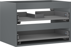 Mexen Box-A corpus d'armoire de salle de bain 70 cm, 2 tiroirs, graphite mat - 91AX0-0700-470-2-66