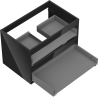 Mexen Box-A corps d'armoire sous-vasque 70 cm, 2 tiroirs, noir brillant - 91AX0-0700-470-2-70