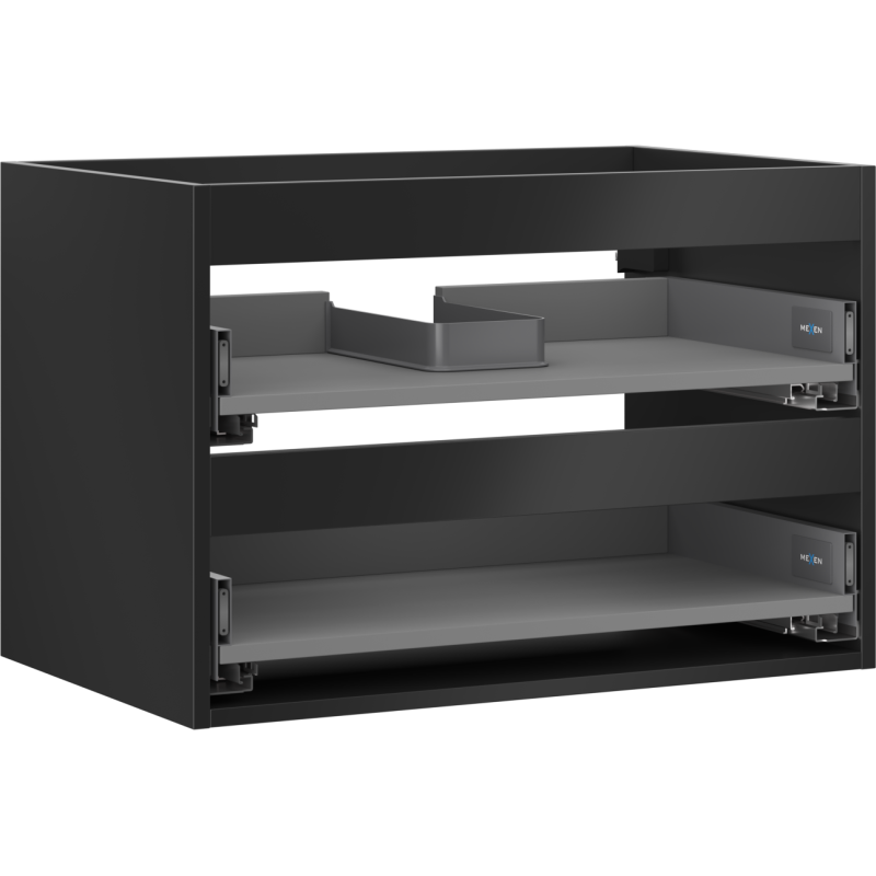 Mexen Box-A corps d'armoire sous-vasque 70 cm, 2 tiroirs, noir mat - 91AX0-0700-470-2-71
