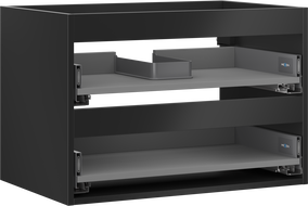 Mexen Box-A corps d'armoire sous-vasque 70 cm, 2 tiroirs, noir mat - 91AX0-0700-470-2-71