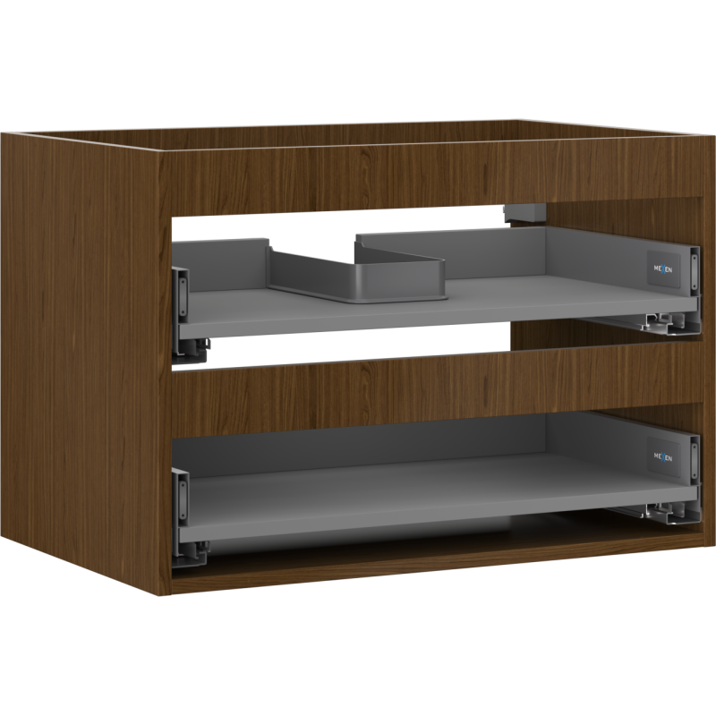 Mexen Box-A caisson de meuble sous-vasque 70 cm, 2 tiroirs, noyer - 91AX0-0700-470-2-86