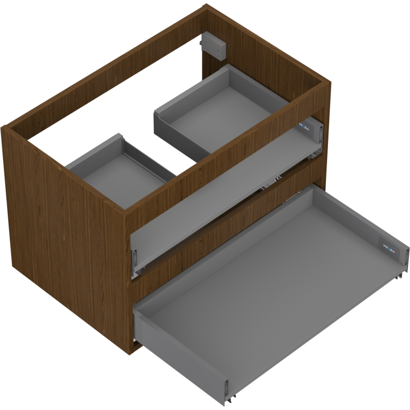 Mexen Box-A corps de meuble sous-lavabo 70 cm, 2 tiroirs, noyer - 91AX0-0700-470-2-86