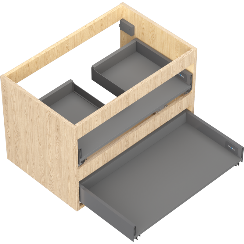 Mexen Box-A corps de meuble sous-vasque 70 cm, 2 tiroirs, chêne - 91AX0-0700-470-2-81