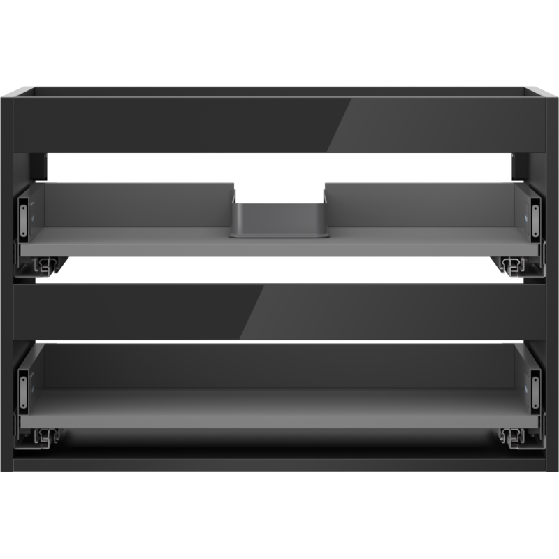 Mexen Box-A corps de meuble sous-vasque 70 cm, 2 tiroirs, noir brillant - 91AX0-0700-470-2-70