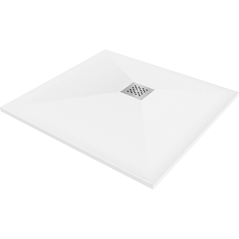 Mexen Stone+ receveur composite carré 80 x 80 cm, blanc - 44108080