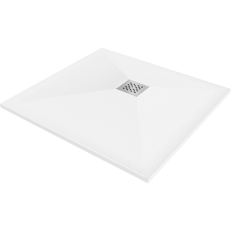 Mexen Stone+ receveur de douche carré en composite 80 x 80 cm, blanc - 44108080