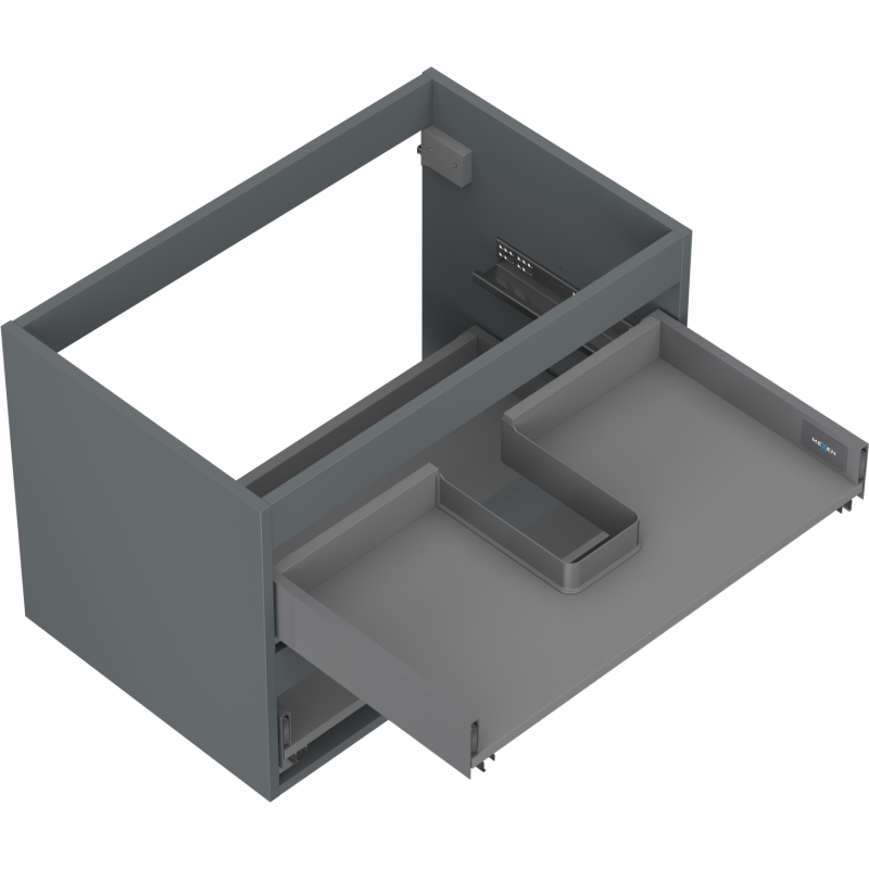 Mexen Box-A corps de meuble sous-lavabo 70 cm, 2 tiroirs, graphite mat - 91AX0-0700-470-2-66