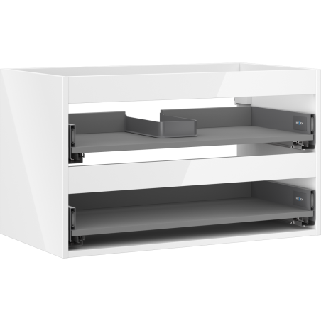 Mexen Box-A corps d'armoire sous-lavabo 80 cm, 2 tiroirs, blanc brillant - 91AX0-0800-470-2-00