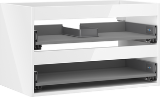 Mexen Box-A corps de meuble sous lavabo 80 cm, 2 tiroirs, blanc brillant - 91AX0-0800-470-2-00