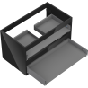 Mexen Box-A caisson de meuble sous-lavabo 80 cm, 2 tiroirs, noir brillant - 91AX0-0800-470-2-70