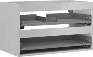 Mexen Box-A caisson de meuble sous-lavabo 80 cm, 2 tiroirs, gris mat - 91AX0-0800-470-2-62