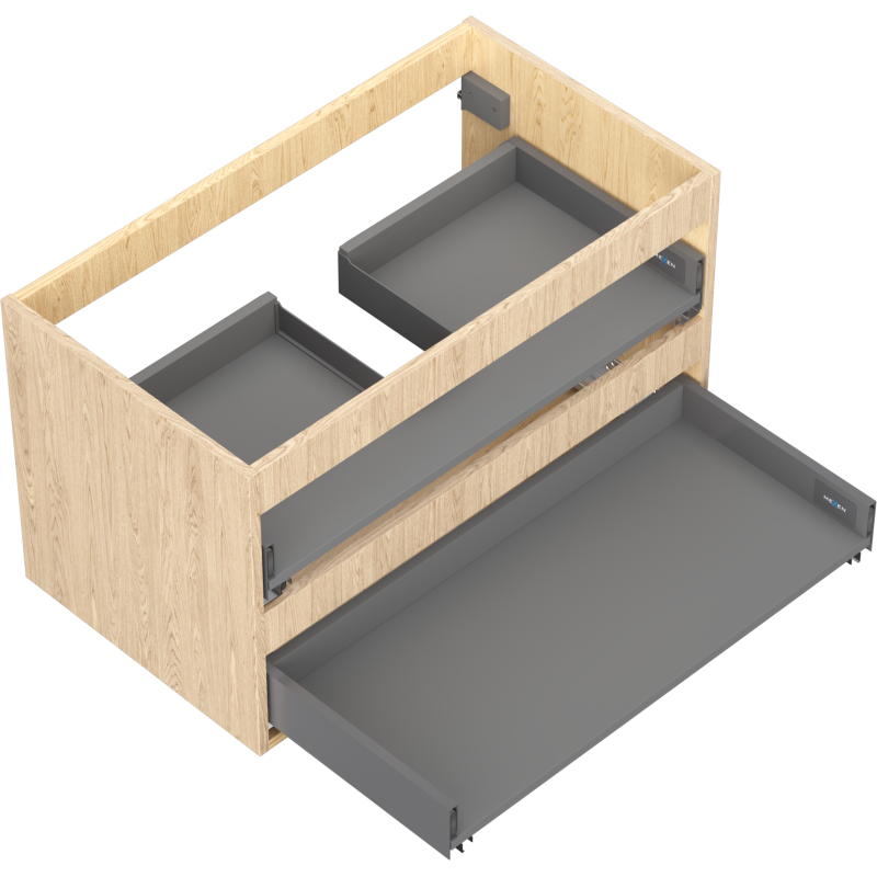 Mexen Box-A corps de meuble sous-lavabo 80 cm, 2 tiroirs, chêne - 91AX0-0800-470-2-81