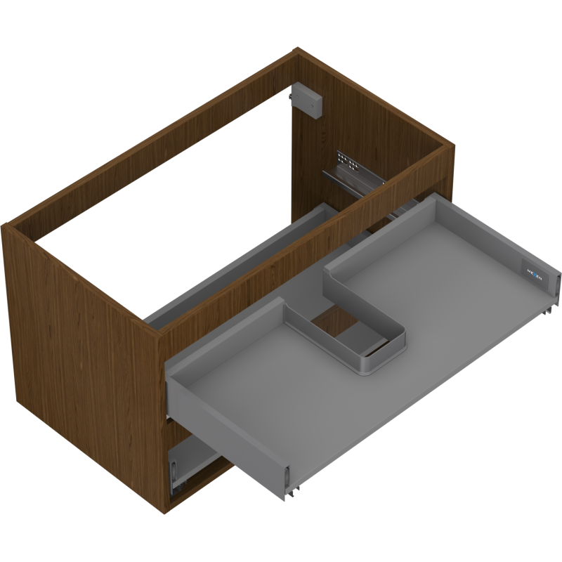 Mexen Box-A corps de l'armoire sous-lavabo 80 cm, 2 tiroirs, noyer - 91AX0-0800-470-2-86