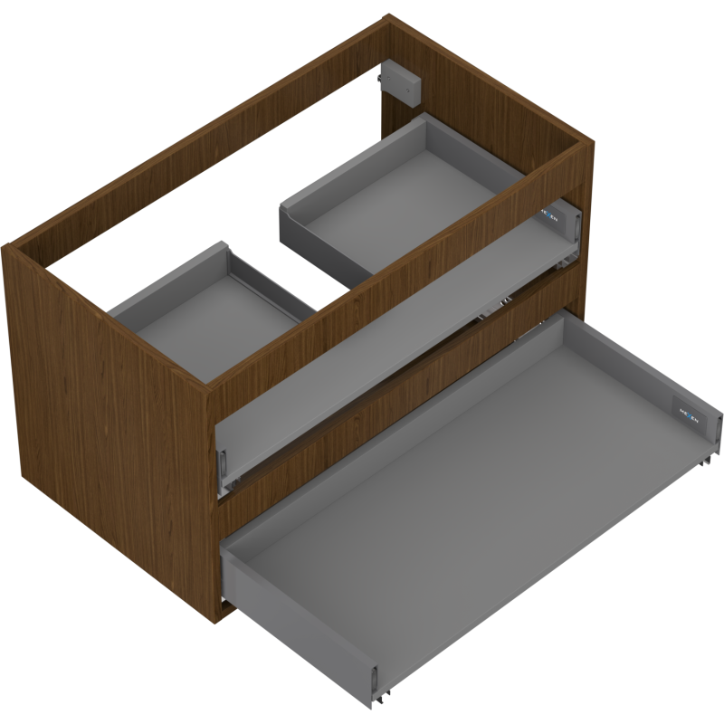 Mexen Box-A corps de l'armoire sous-lavabo 80 cm, 2 tiroirs, noyer - 91AX0-0800-470-2-86