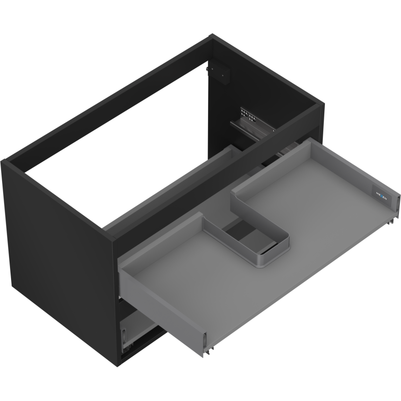 Mexen Box-A corps de meuble sous lavabo 80 cm, 2 tiroirs, noir mat - 91AX0-0800-470-2-71