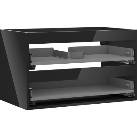 Mexen Box-A caisson de meuble sous-lavabo 80 cm, 2 tiroirs, noir brillant - 91AX0-0800-470-2-70