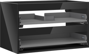 Mexen Box-A corps de meuble sous lavabo 80 cm, 2 tiroirs, noir brillant - 91AX0-0800-470-2-70