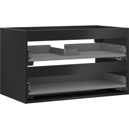 Mexen Box-A corps de meuble sous-lavabo 80 cm, 2 tiroirs, noir mat - 91AX0-0800-470-2-71
