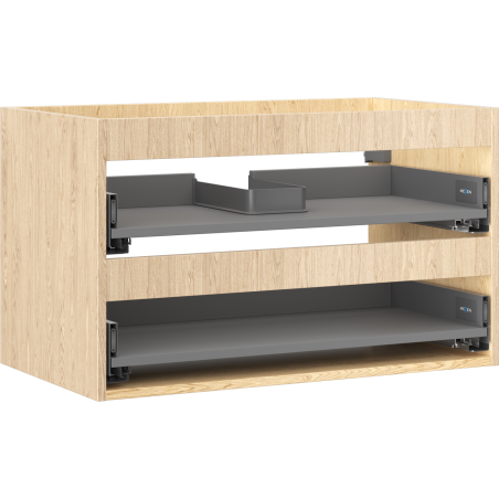 Mexen Box-A corps de meuble sous lavabo 80 cm, 2 tiroirs, chêne - 91AX0-0800-470-2-81