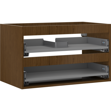 Mexen Box-A corps de l'armoire sous-lavabo 80 cm, 2 tiroirs, noyer - 91AX0-0800-470-2-86