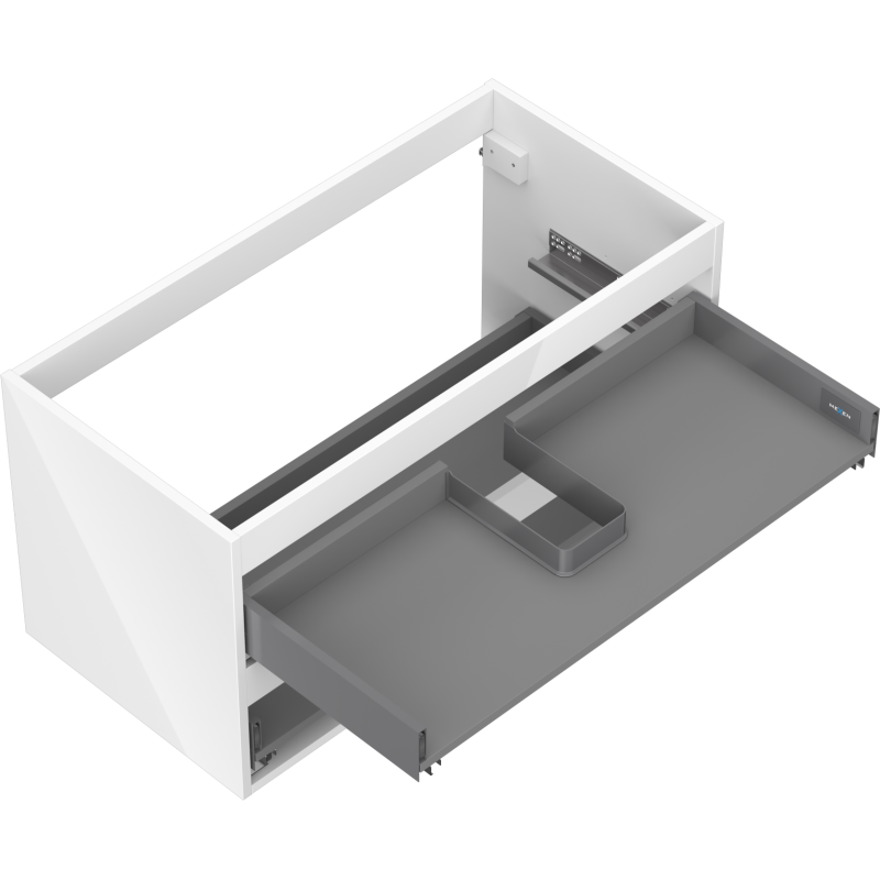 Mexen Box-A corps de meuble sous lavabo 90 cm, 2 tiroirs, blanc brillant - 91AX0-0900-470-2-00