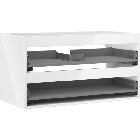 Mexen Box-A meuble sous-lavabo 90 cm, 2 tiroirs, blanc brillant - 91AX0-0900-470-2-00