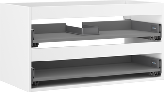 Mexen Box-A boîtier d'armoire sous-lavabo 90 cm, 2 tiroirs, blanc mat - 91AX0-0900-470-2-01