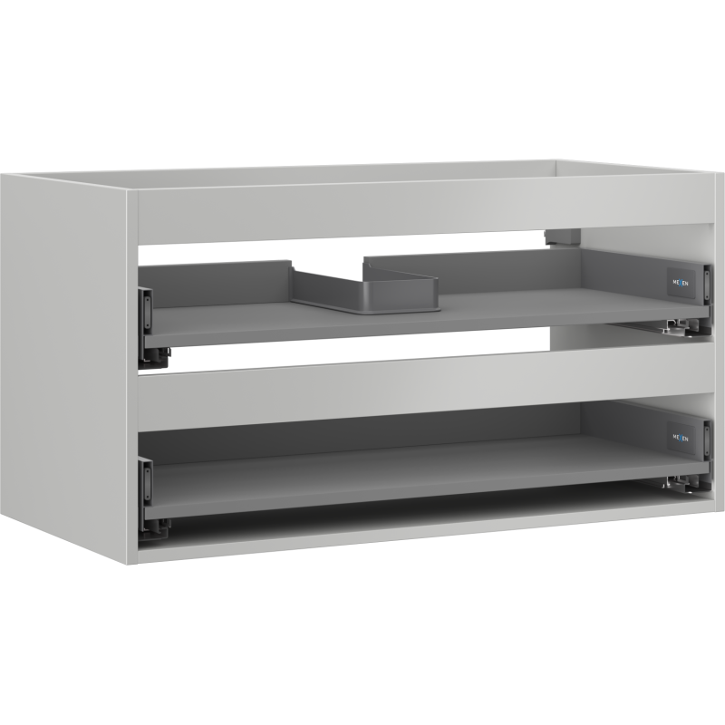 Mexen Box-A meuble lavabo 90 cm, 2 tiroirs, gris mat - 91AX0-0900-470-2-62