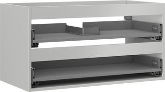 Mexen Box-A meuble lavabo 90 cm, 2 tiroirs, gris mat - 91AX0-0900-470-2-62