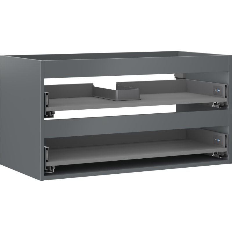 Mexen Box-A meuble sous-lavabo 90 cm, 2 tiroirs, graphite mat - 91AX0-0900-470-2-66