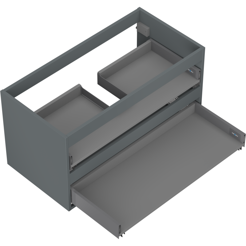 Mexen Box-A corps de meuble sous-vasque 90 cm, 2 tiroirs, graphite mat - 91AX0-0900-470-2-66