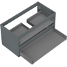 Mexen Box-A meuble sous-lavabo 90 cm, 2 tiroirs, graphite mat - 91AX0-0900-470-2-66