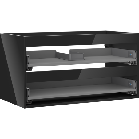 Mexen Box-A corps de meuble sous-lavabo 90 cm, 2 tiroirs, noir brillant - 91AX0-0900-470-2-70