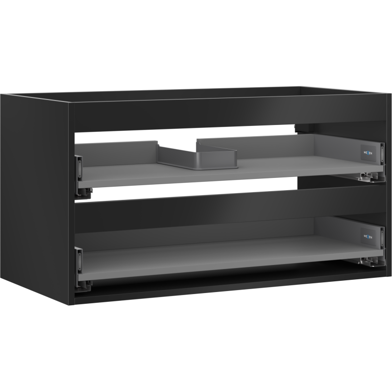 Mexen Box-A corps de meuble sous-lavabo 90 cm, 2 tiroirs, noir mat - 91AX0-0900-470-2-71