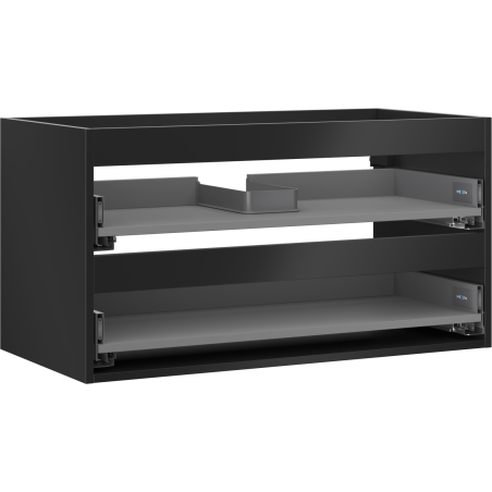 Mexen Box-A boîtier de meuble sous-lavabo 90 cm, 2 tiroirs, noir mat - 91AX0-0900-470-2-71