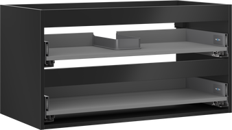 Mexen Box-A boîtier de meuble sous-lavabo 90 cm, 2 tiroirs, noir mat - 91AX0-0900-470-2-71