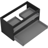 Mexen Box-A boîtier de meuble sous-lavabo 90 cm, 2 tiroirs, noir mat - 91AX0-0900-470-2-71