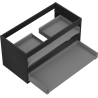 Mexen Box-A corps de meuble sous-lavabo 90 cm, 2 tiroirs, noir mat - 91AX0-0900-470-2-71