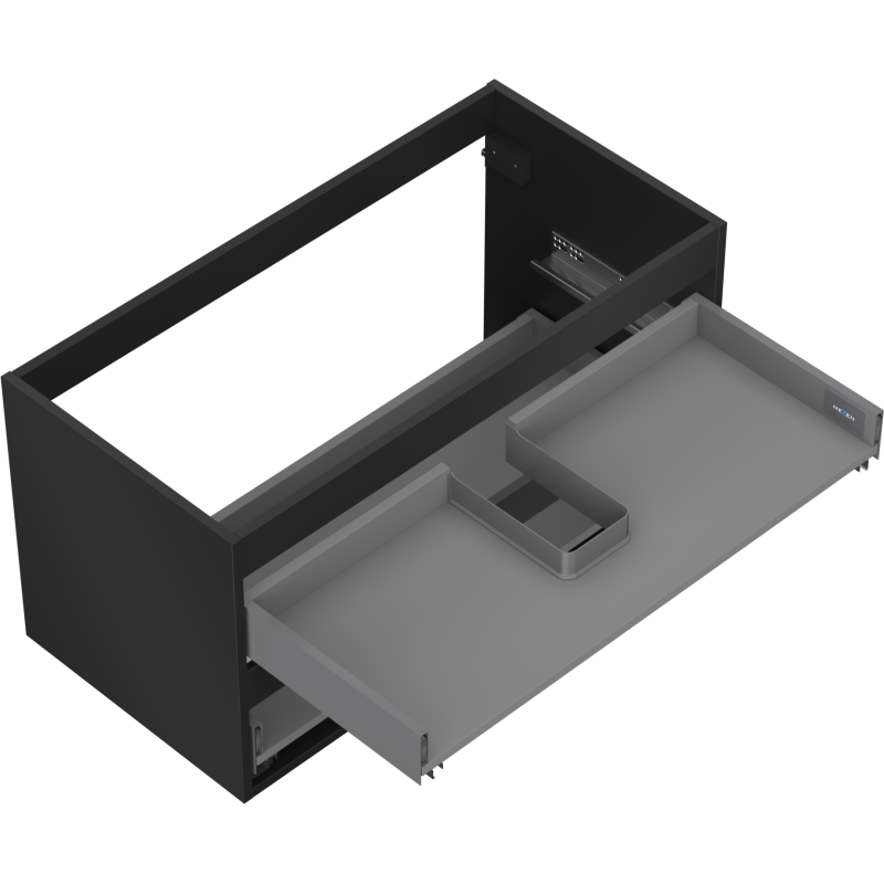 Mexen Box-A boîtier de meuble sous-lavabo 90 cm, 2 tiroirs, noir mat - 91AX0-0900-470-2-71